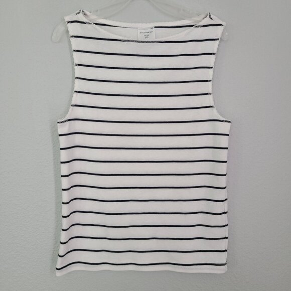 Abercrombie Kids White & black Striped Sleeveless Tank Top - Size 13/14 - Picture 1 of 10